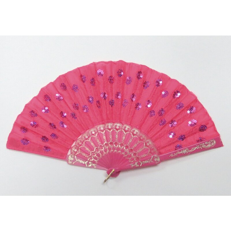 Vejár s flitrami- cyklamenový 24431812