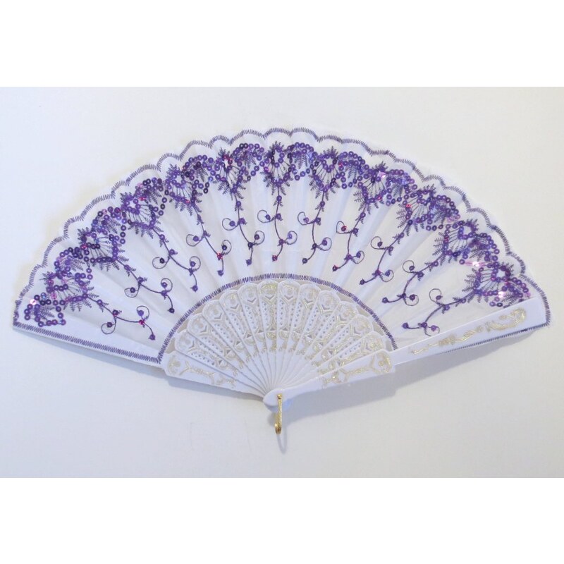 Vejár s flitrami- fialový 24431814