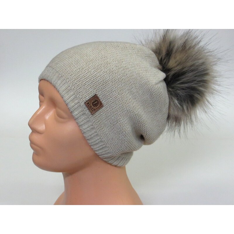 Achti Dámska čiapka s brmbolcom- bežová 24431892