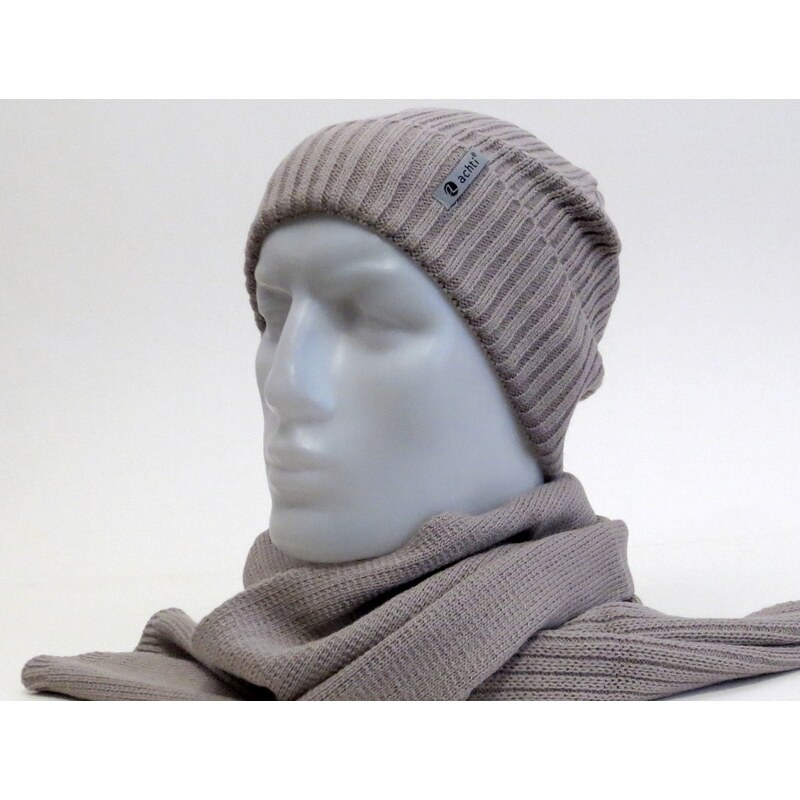 Achti Pánsky set čiapka a šál - hnedý 48271731