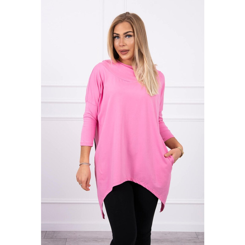 MladaModa Mikina s potlačou bicykla na chrbte model 9139 jasná ružová 24670825