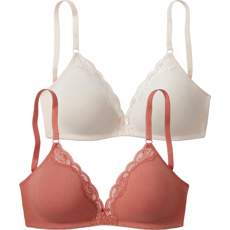 PETITE FLEUR Podprsenka hrdzavo červená / biela 54441104