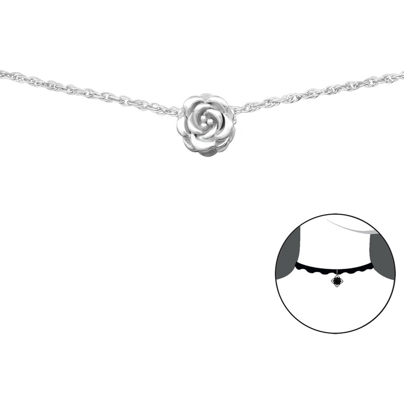 MAJYA Strieborný prívesok s retiazkou RUŽA 10634 65360876