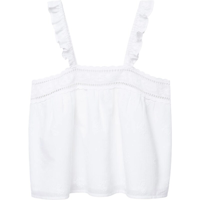 MANGO Top Isabella šedobiela 54225872