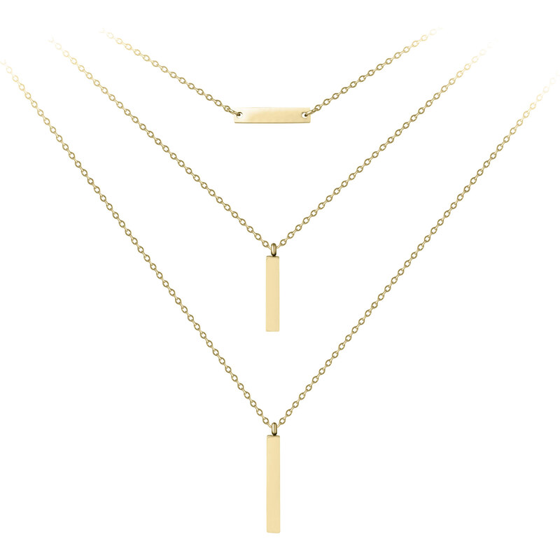 Troli Pozlátený trojitý oceľový náhrdelník 66593244