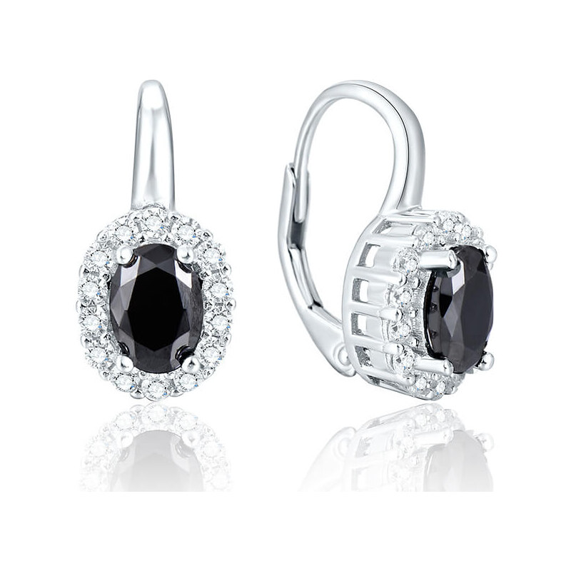 Beneto Strieborné náušnice s čiernymi zirkónmi AGUC2234 66580222