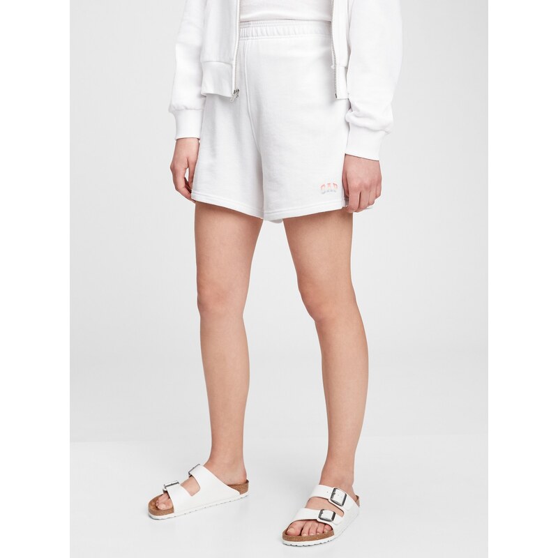 Bílé dámské kraťasy GAP Logo high rise boyfriend shorts 56853945