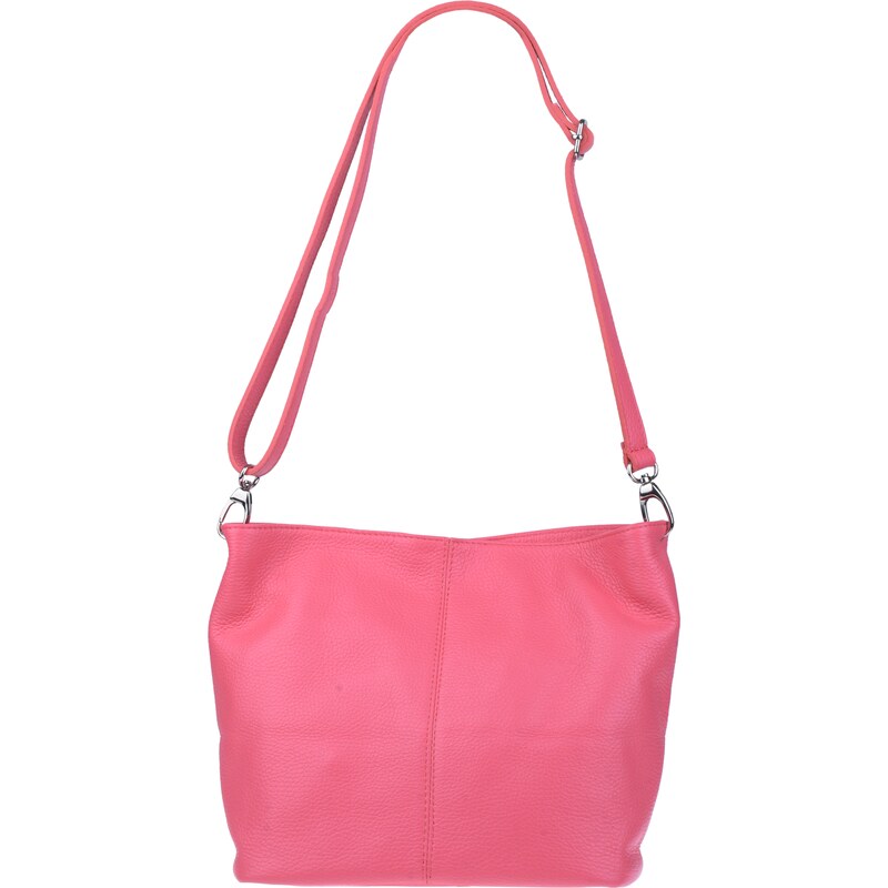 Ružová kožená talianska crossbody kabelka Prisca Rosa Salmone 64371686