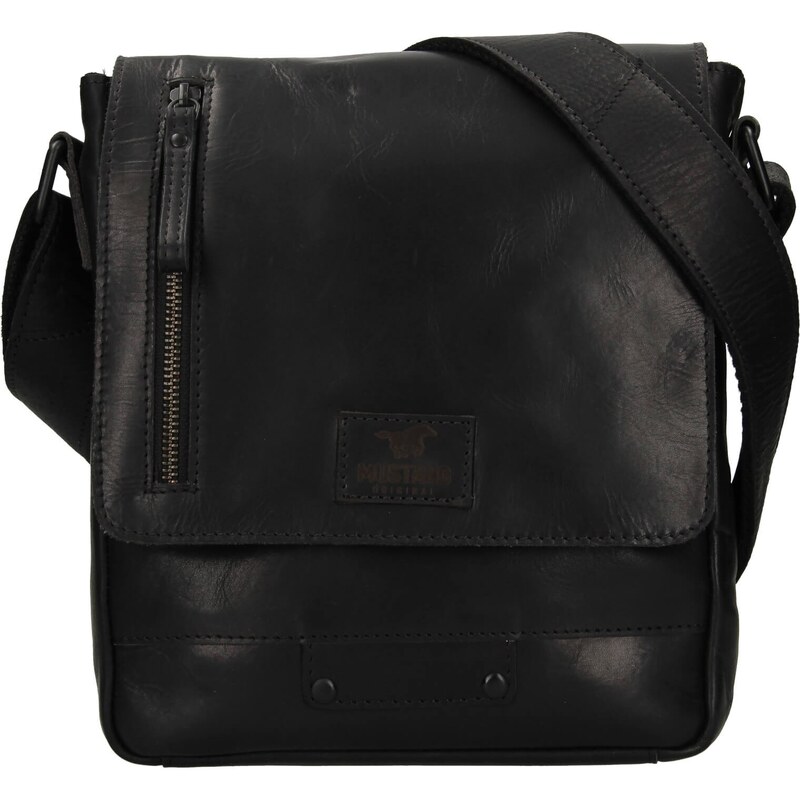 Pánska kožená taška cez rameno Mustang Arthur - čierna 24830667