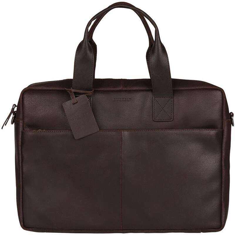 Kožená taška na notebook Burkely River - tmavo hnedá 24830683