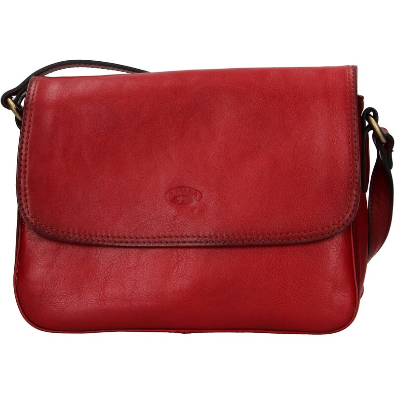 Kožená dámska crosbody kabelka Katana Jarnia - tmavo červená 24847339