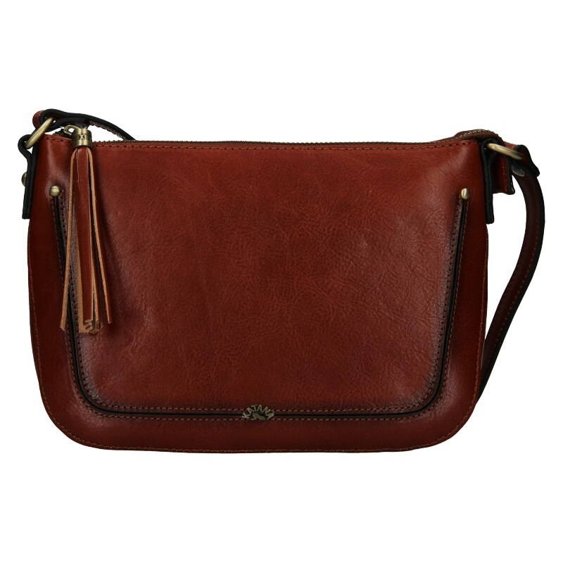 Kožená dámska crosbody kabelka Katana Rena - tmavo hnedá 50207984