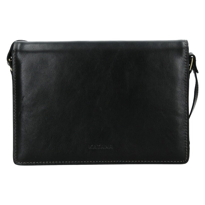 Kožená dámska crosbody kabelka Katana Amande - čierna 24847393