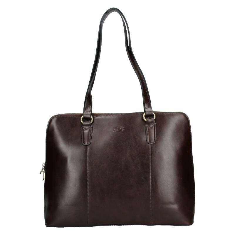 Katana Elegantná dámska kožená kabelka Katan Apolens - tmavo hnedá 24847412