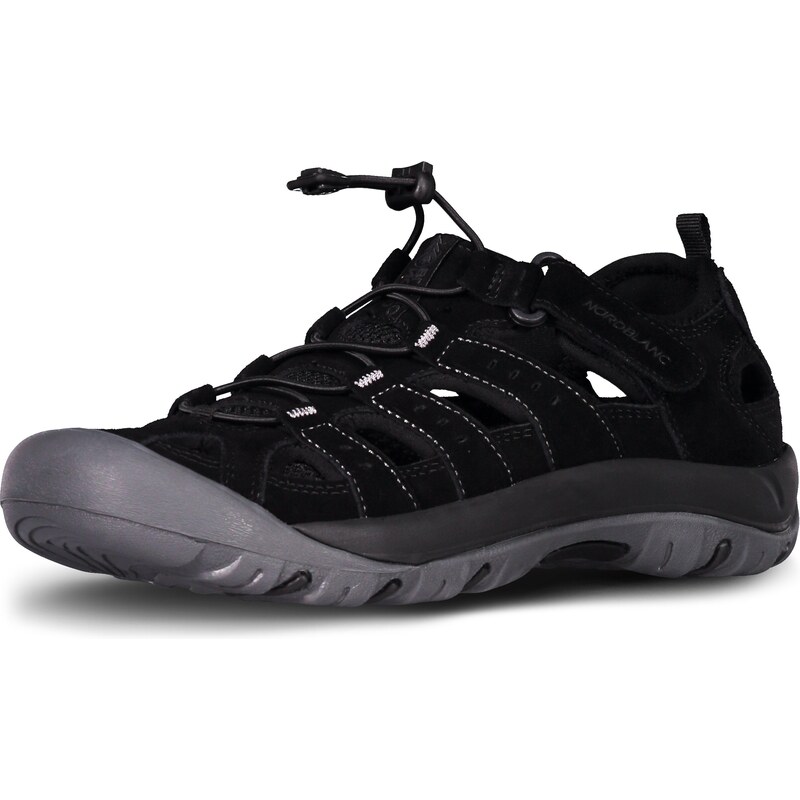 Nordblanc Čierne pánske kožené outdoorové sandále ORBIT