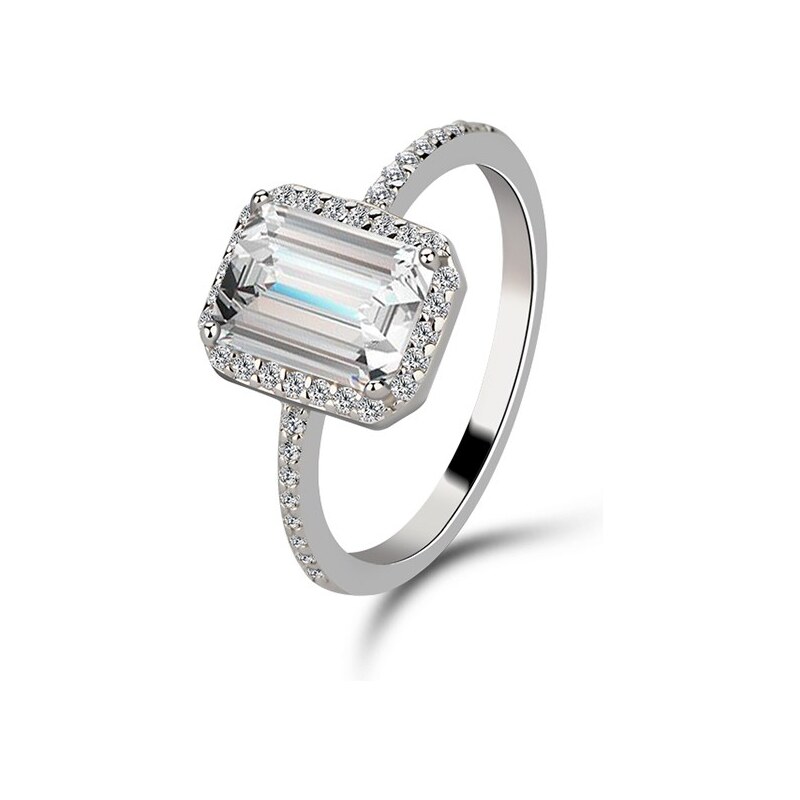 Emporial strieborný rhodiovaný prsteň Číra krása 41501997