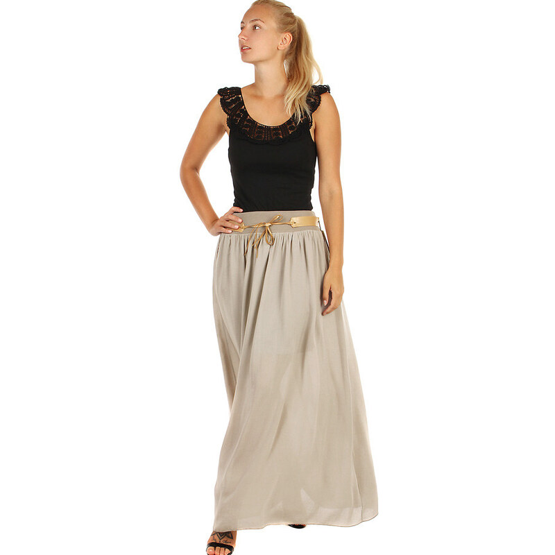 Glara Dámska dlhá sukňa s vreckami 32211551