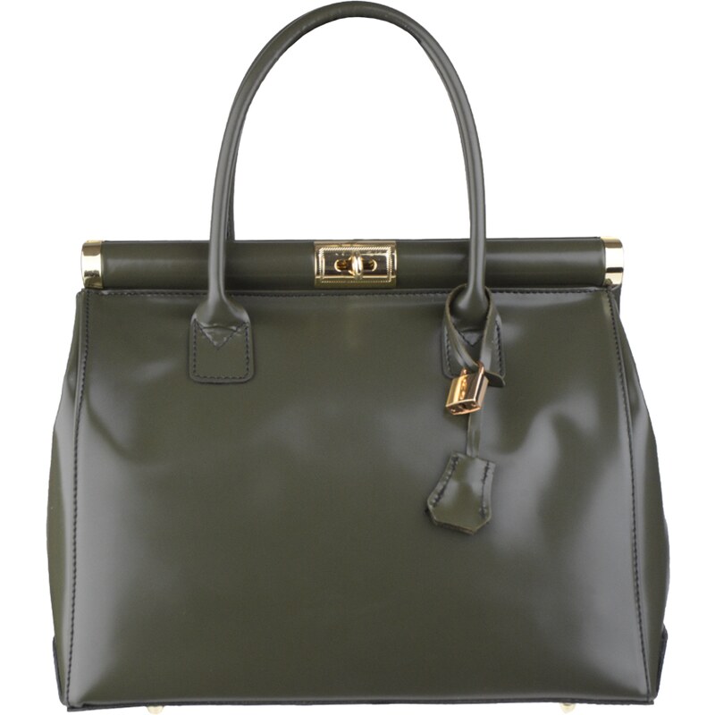 Zelená kožená talianska kabelka Laureta Verde Lisciare NovaKabelka.sk 64334414