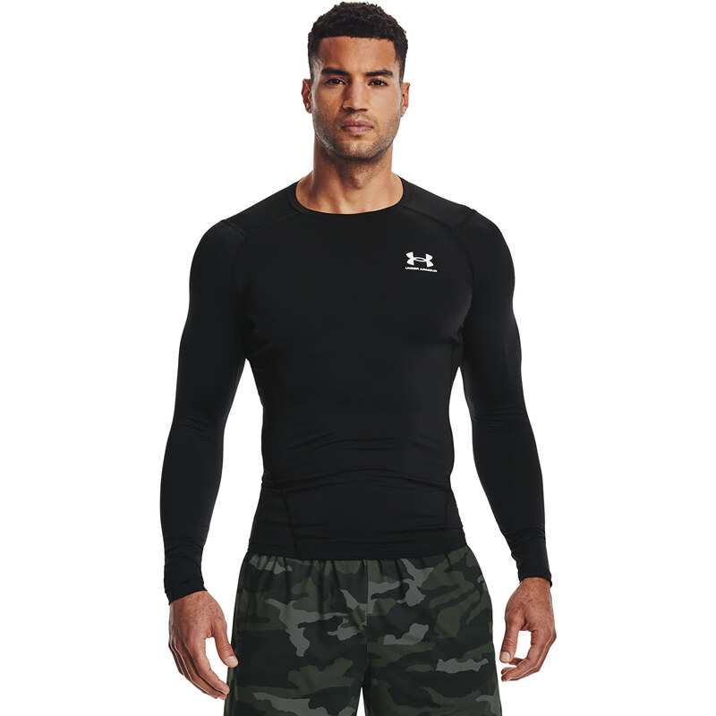 Tričko Under Armour Hg Armour Comp LS Black/ White L 54959340