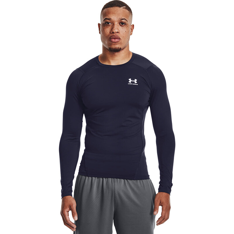 Tričko Under Armour Hg Armour Comp LS Midnight Navy/ White XXL 54959599
