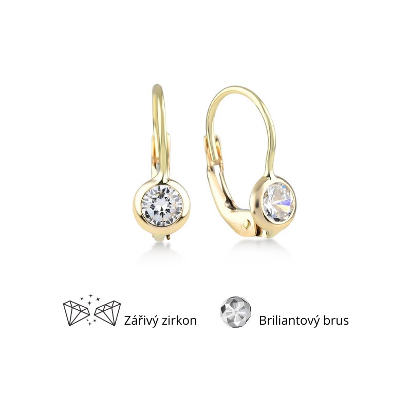 Lillian Vassago Zlaté náušnice so zirkónom v tenkej obrube na klasické 63190411