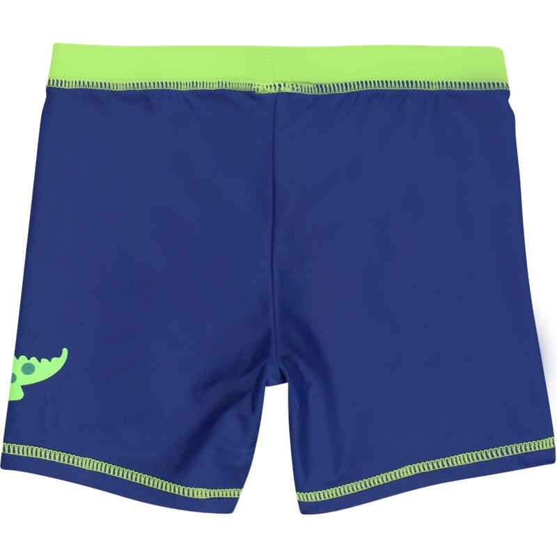 PLAYSHOES Plavecké šortky 'Krokodil' kráľovská modrá / neónovo zelená / pastelovo oranžová
