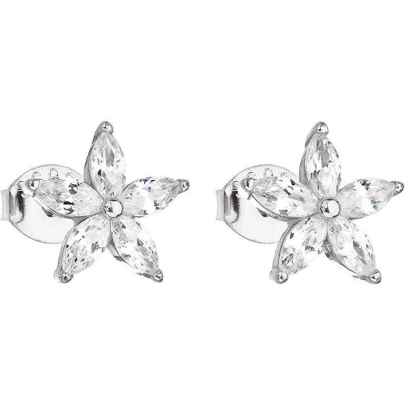 Evolution Group Strieborné náušnice biela kytička 11069.1 66585638