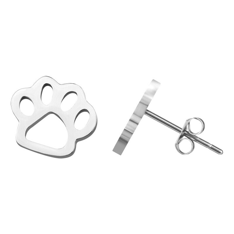 Troli Oceľové náušnice Labky 66594828