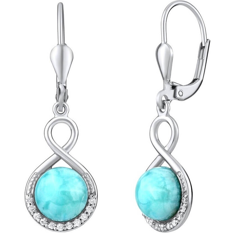 Silvego Strieborné náušnice s prírodným Larimar JST14710LR 66587299