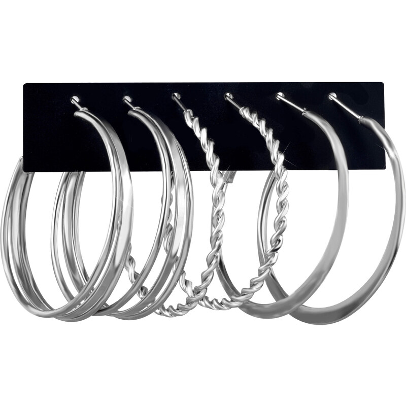 Troli Sada kruhových náušníc Silver (3 páry) 66592937