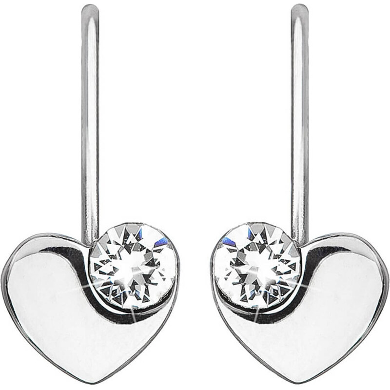 Evolution Group Strieborné srdiečkové náušnice s kryštálmi Swarovski 66590071