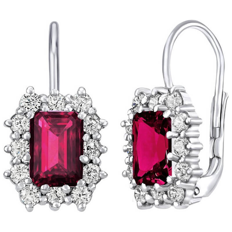 Silvego Strieborné náušnice so syntetickým rubínom SILVEGOB31757ru 66585609