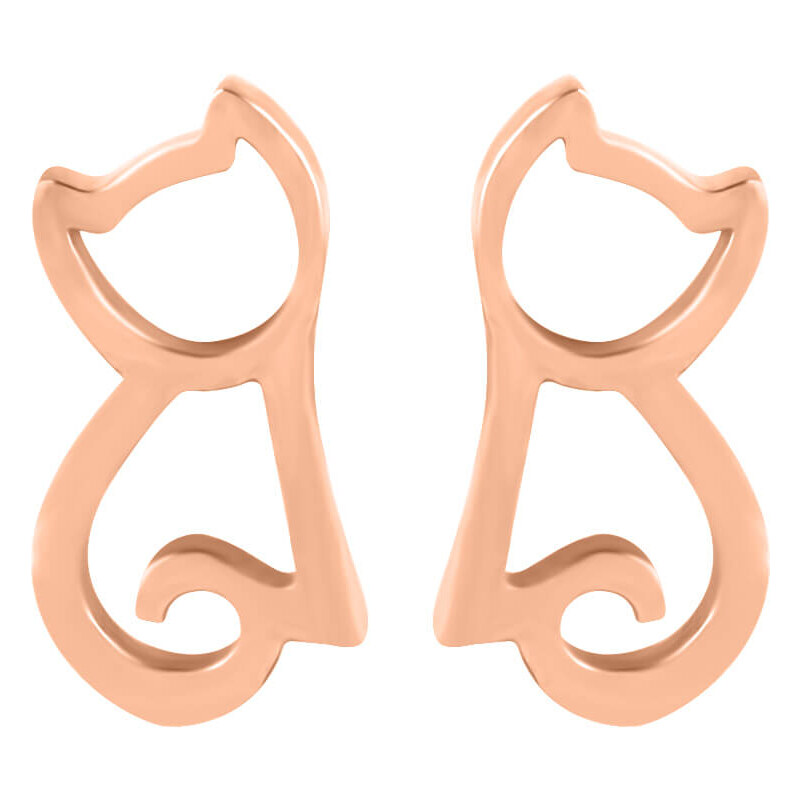 Troli Moderné bronzové náušnice Mačka 66584253