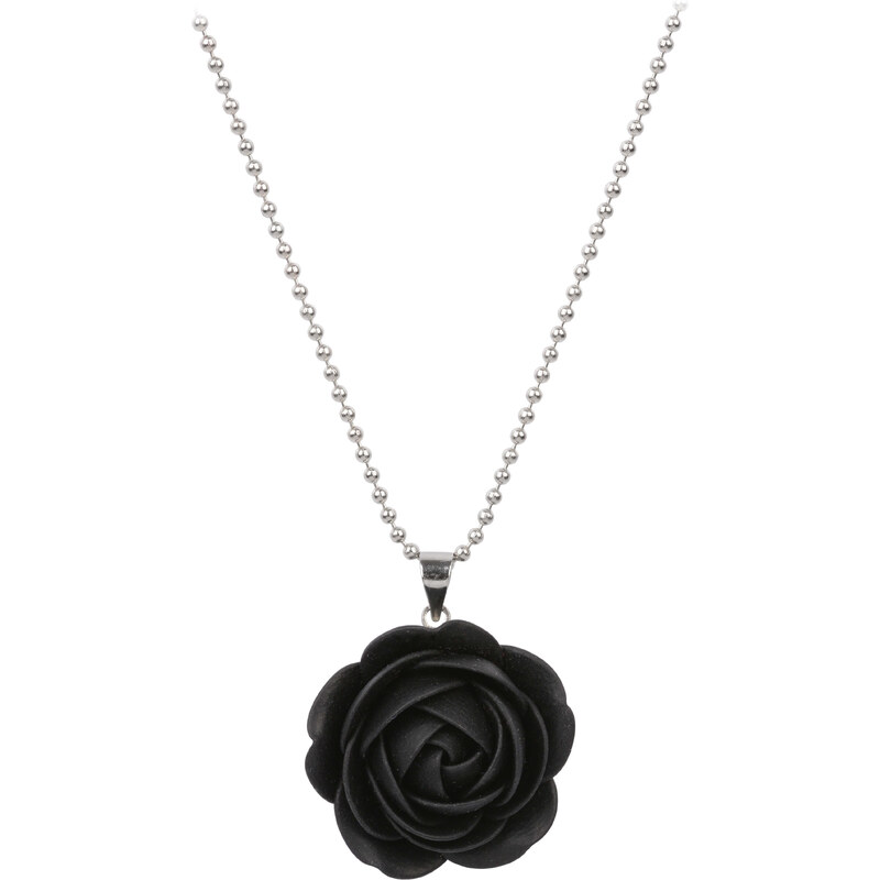 Troli Čierny náhrdelník kytička 66595980