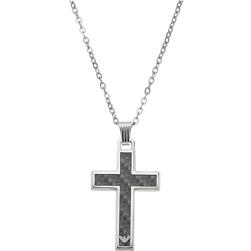 Emporio Armani Pánsky oceľový náhrdelník Kríž EGS1705040 66590972