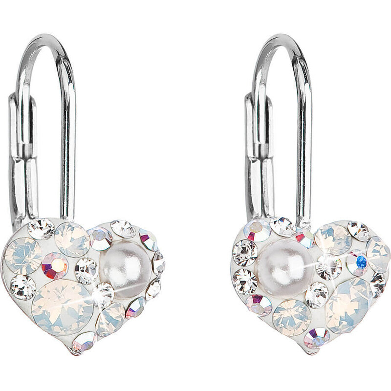 Evolution Group Srdiečkové náušnice s kryštálmi Swarovski 31125.9 66583127