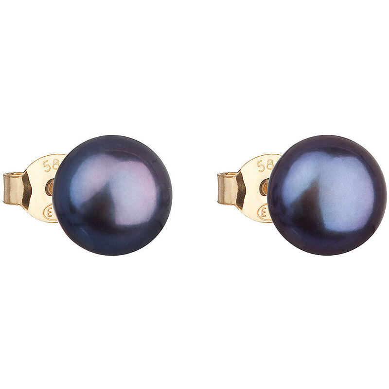 Evolution Group Zlaté náušnice kôstky s pravými perlami Pavona 921042 66581440