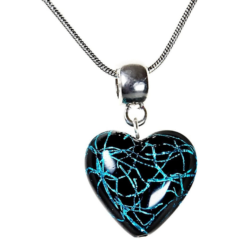 Lampglas Tajomný náhrdelník Night Fairy s perlou Lampglas s rýdzim 66581305