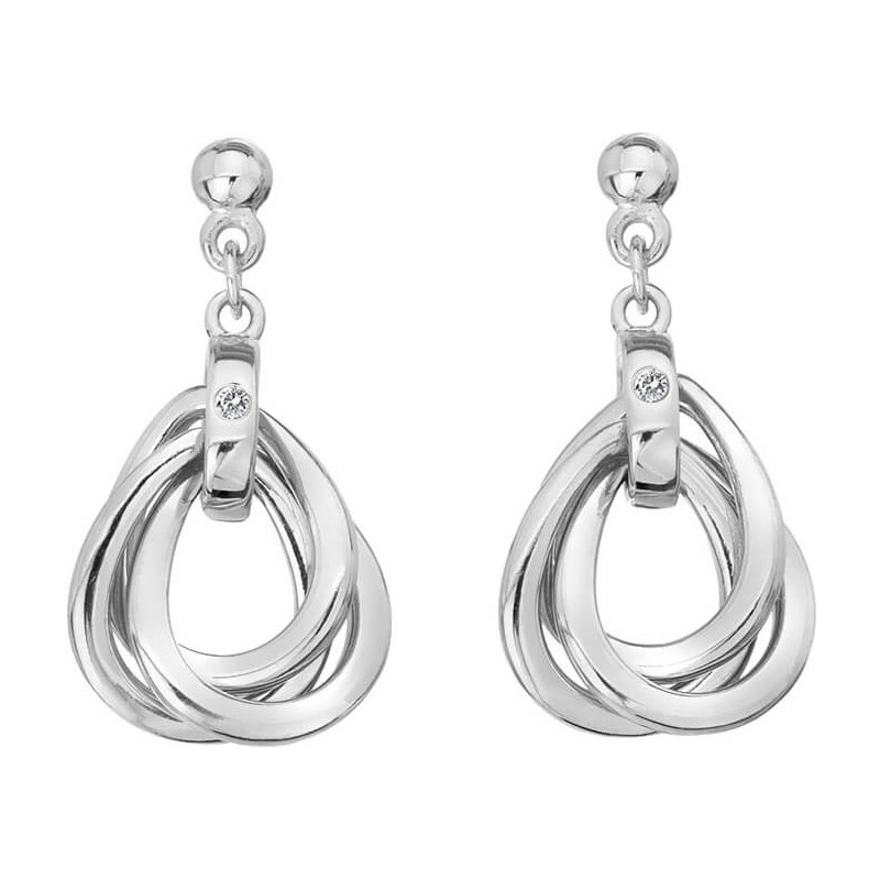 Hot Diamonds Úžasné strieborné náušnice s diamantmi Trio DE644 66582913