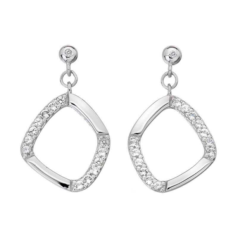 Hot Diamonds Trblietavé strieborné náušnice s diamantmi Behold DE646 66583105