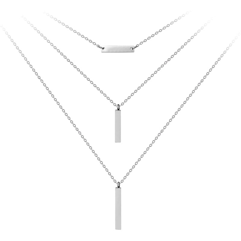 Troli Trojitý oceľový náhrdelník s príveskami 66578663