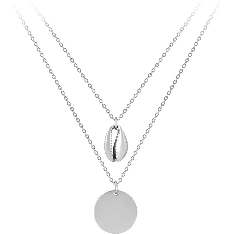 Troli Dvojitý oceľový náhrdelník s príveskami 66588492