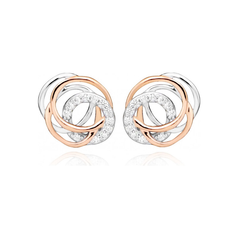 Silver Cat Štýlové bicolor náušnice so zirkónmi SC407 66590921