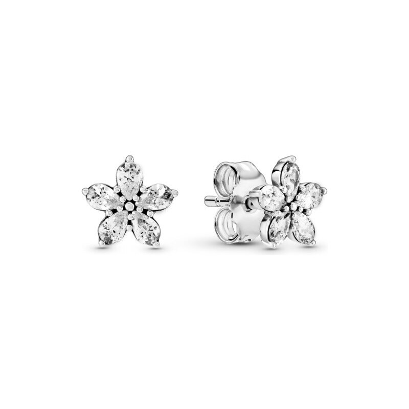 Pandora Trblietavé náušnice zo striebra Sparkling Snowflakes Timeless 66580237