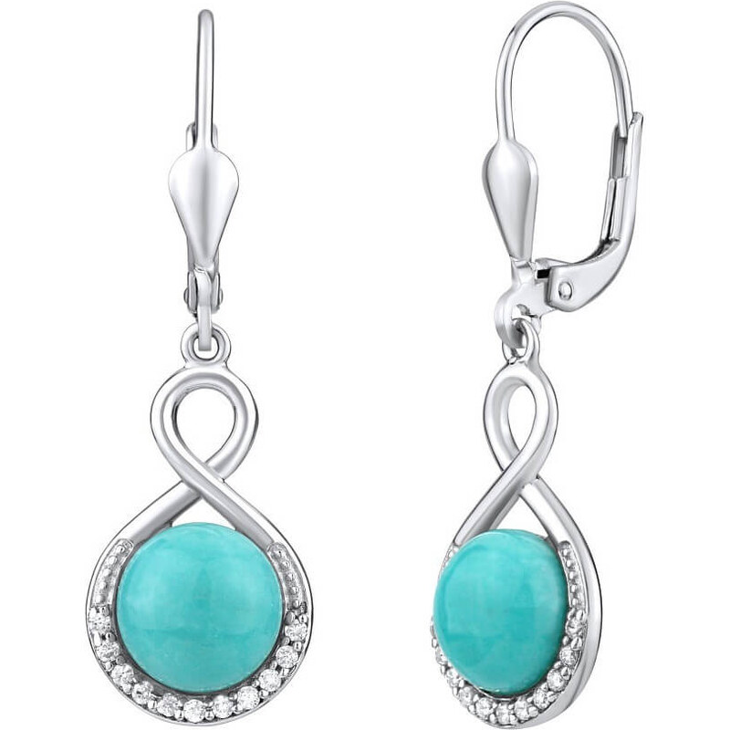 Silvego Strieborné náušnice s prírodným tyrkysom JST14710TU 66592576