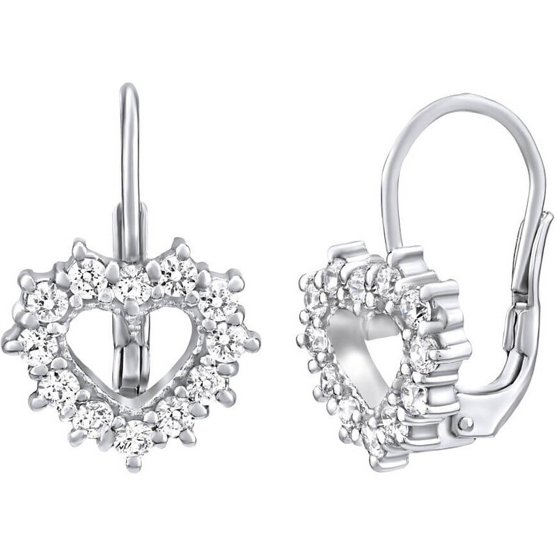 Silvego Strieborné náušnice srdce sa Swarovski Zirconia SILVEGO31969S 66589995