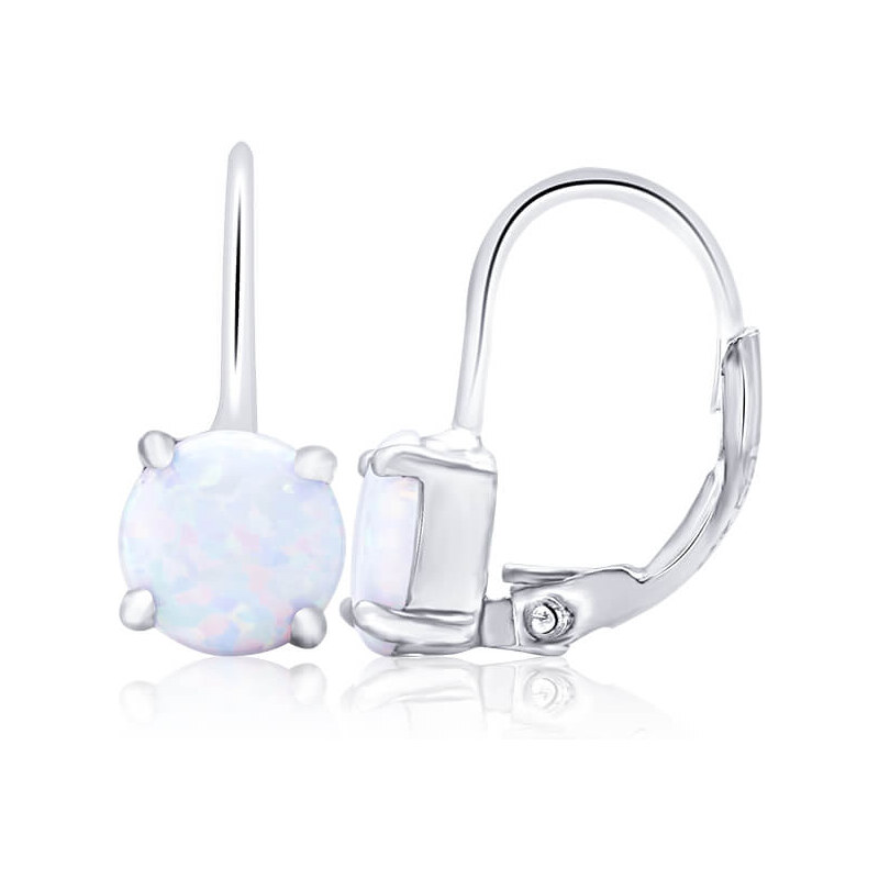 Beneto Krásne strieborné náušnice so syntetickými opály AGUC2254 66589798