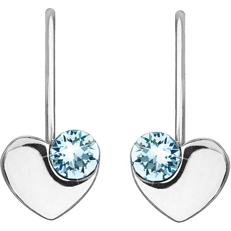 Evolution Group Strieborné srdiečkové náušnice s kryštálmi Swarovski 66589262