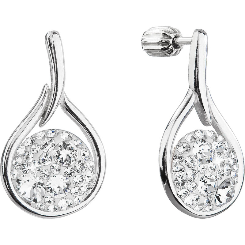 Evolution Group Nadčasové strieborné náušnice s kryštálmi Swarovski 66594092