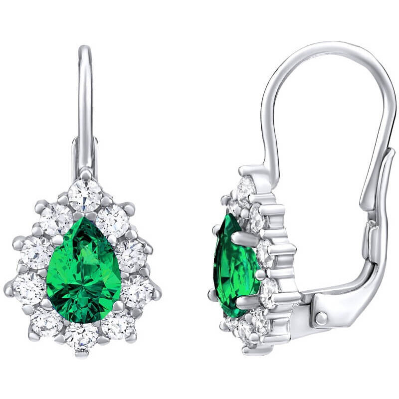 Silvego Strieborné náušnice so zeleným kameňom Swarovski Created 66578300